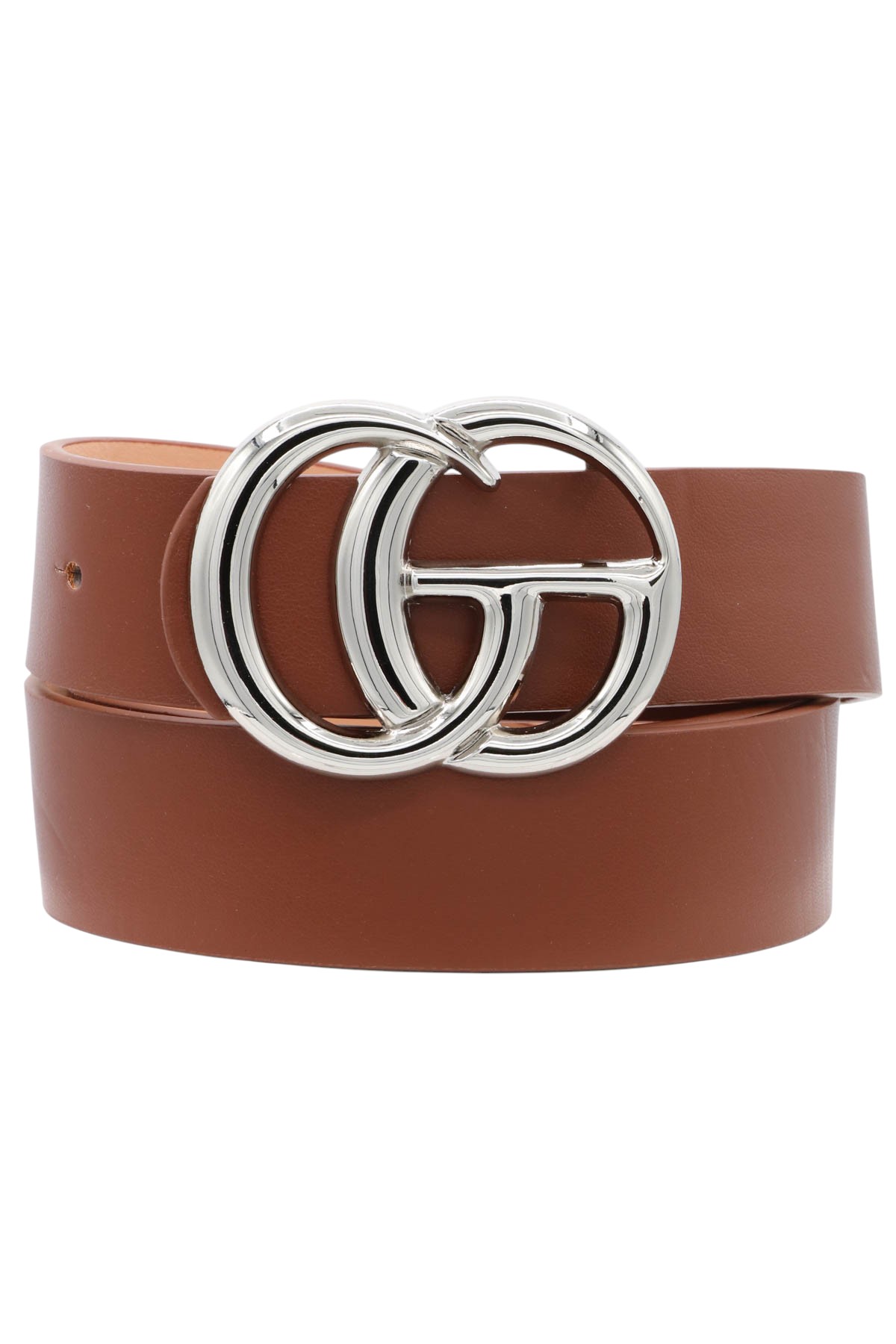 Metal Buckle Faux Leather Belt