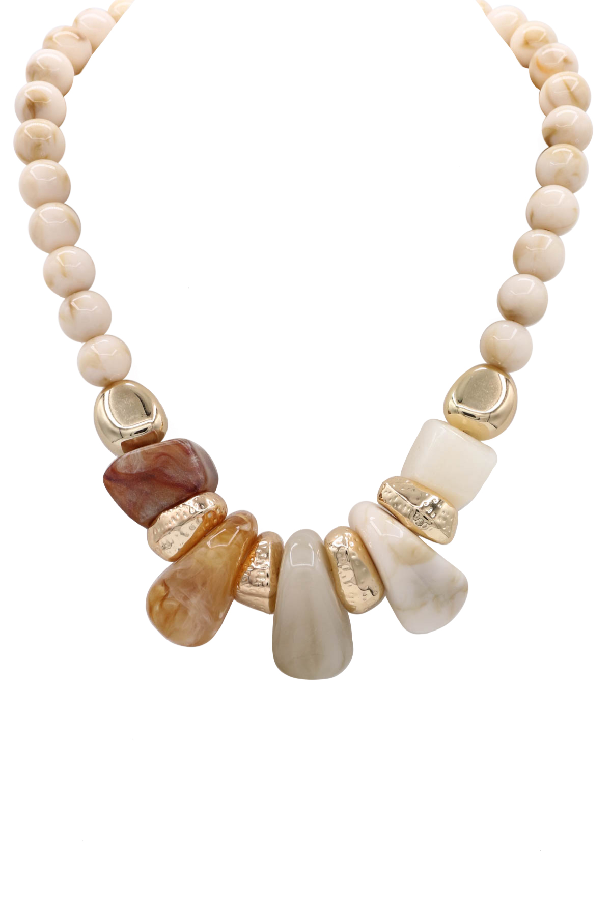 Gold Dipped Marbled Chunky Statement Necklace