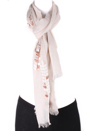 Laurel Leaf Print Woven Scarf