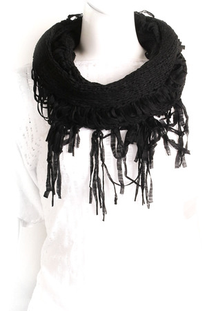 Knit Tassel Infinity Scarf