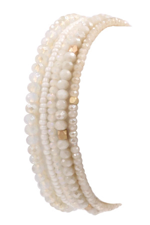 Glass/Seed Bead Stretch Bracelet Set