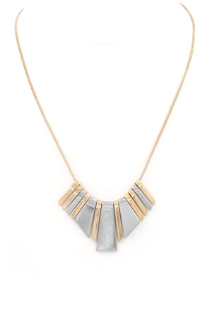 Metal Bar Fringe Necklace