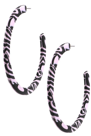 Zebra Hoop Earrings