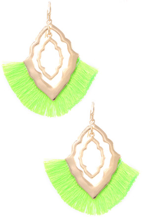 Metal Diamond Fringe Earrings