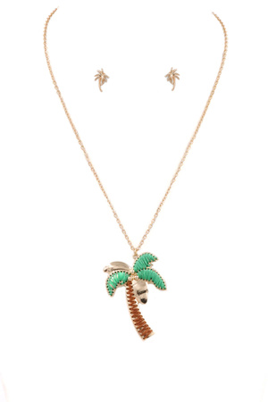Palm Tree Necklace Set