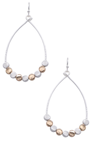 Statement Metal Beaded Teardrop Earrings