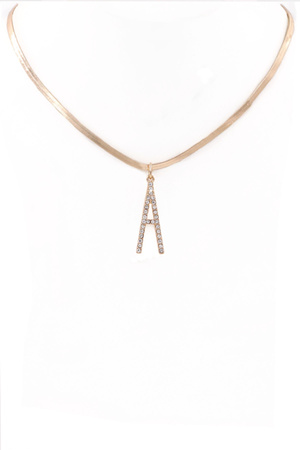 Rhinestone Monogram Necklace