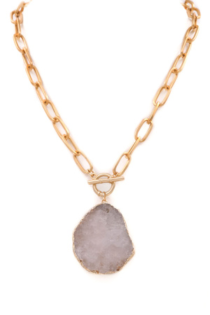 Semi-precious Stone Pendant Necklace