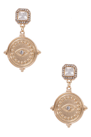 Evil Eye Coin Earrings