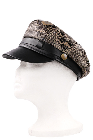 Faux Leather Snake Hat