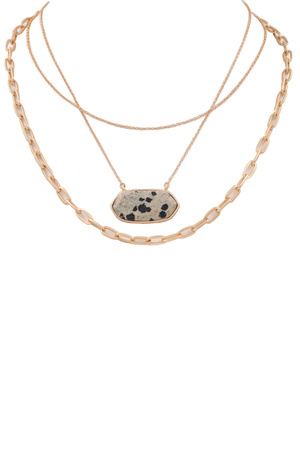 Chain Stone Pendant Necklace