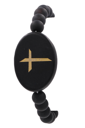 Cross Engraved Stone Bracelet