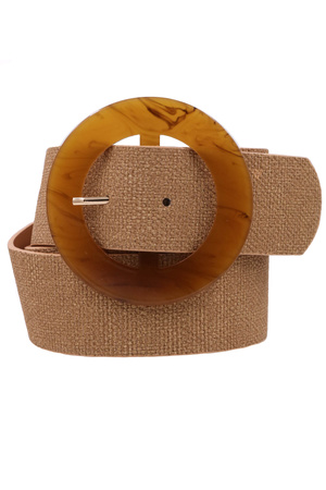 Circle Lucite Faux Leather Belt