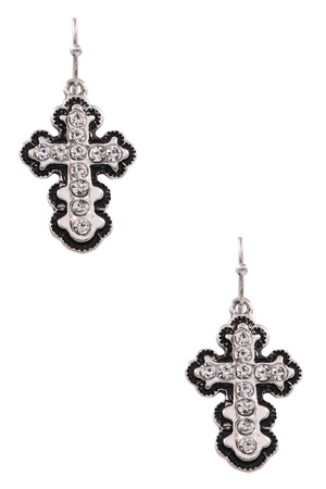 Rhinestone Cross Earrings