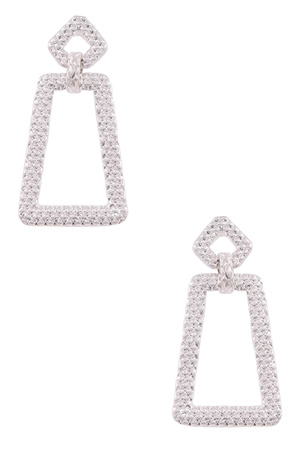 Textured Rectangle Drop Earrings