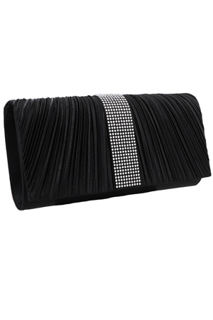 Satin Rhinestone Clutch Bag