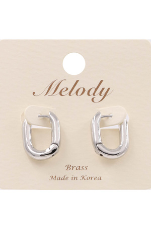 Brass Oval Hoop Handlebar Earrings