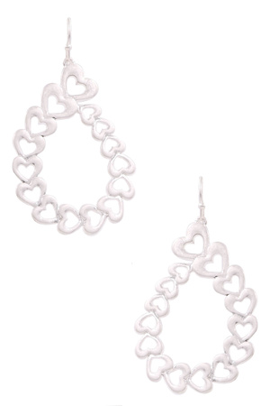 Heart Love Cut Out Teardrop Earrings
