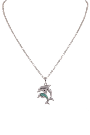 Metal Dolphin Pendant Necklace