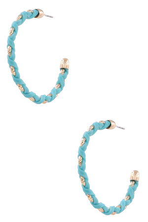 Braid Metal Open Hoop Earrings