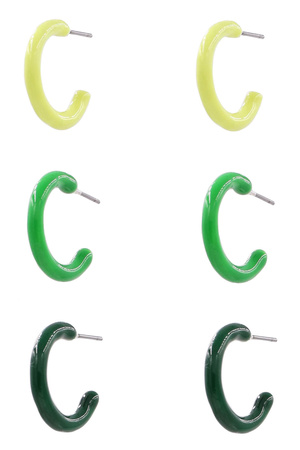 Assorted Color Metal Hoop Earrings