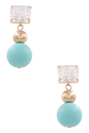 Wood Bead Drop Earrings