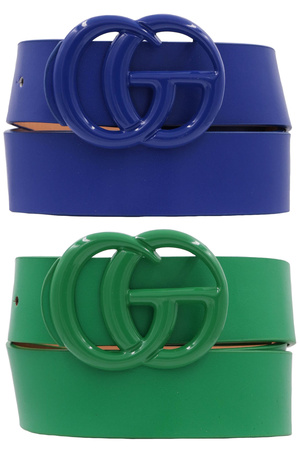 Metal Buckle Faux Leather Belt