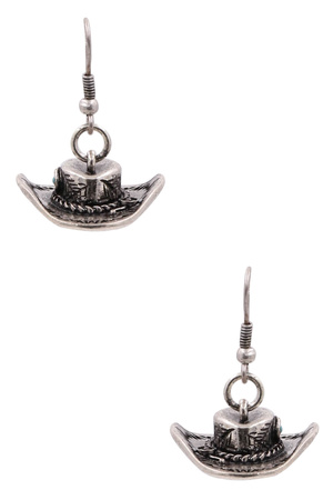 Western Cowboy Hat Drop Earrings