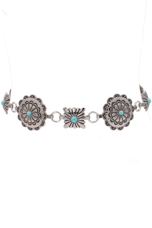 Metal Western Concho Chain Belt