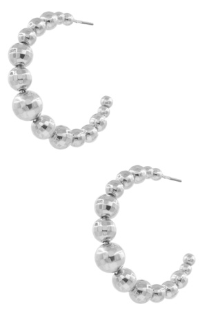 Disco Ball Open Hoop Earrings