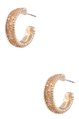 Metal Rhinestone Hoop Earrings