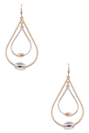 Metal Layered Teardrop Earrings