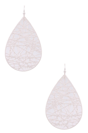 Brass Abstract Teardrop Dangle Earrings