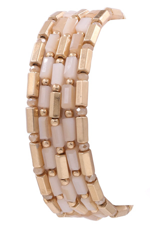 Rectangular Crystal Bead Bracelet Set