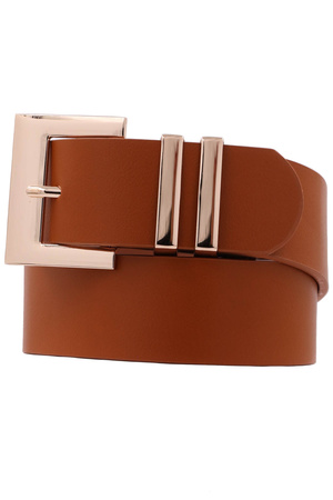 Square Buckle Faux Leather Belt