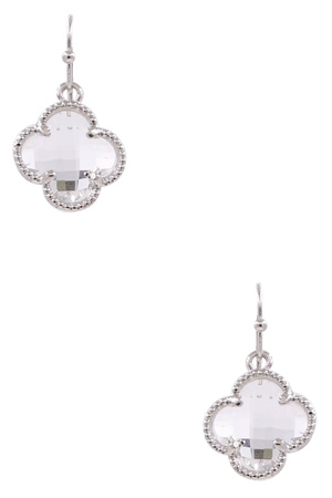 Metal Quatrefoil Drop Earrings