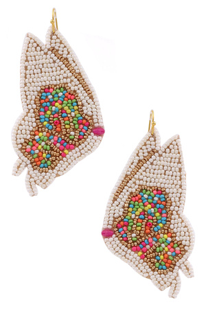 Butterfly Seed Bead Drop Earrings