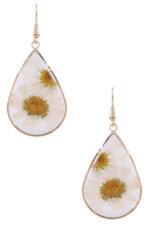 Acrylic Sunflower Teardrop Earrings