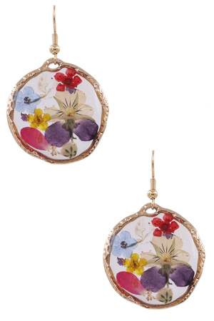 Acrylic Sunflower Disc Earrings