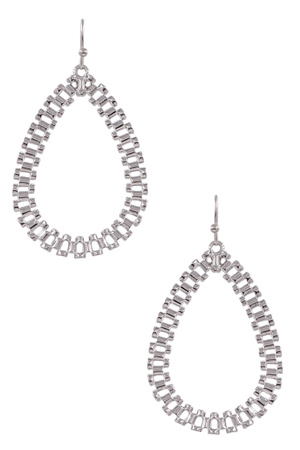 Metal Teardrop Link Drop Earrings