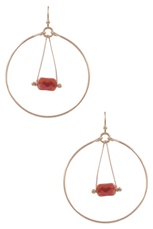 Metal Glass Beaded Dangle Earrings