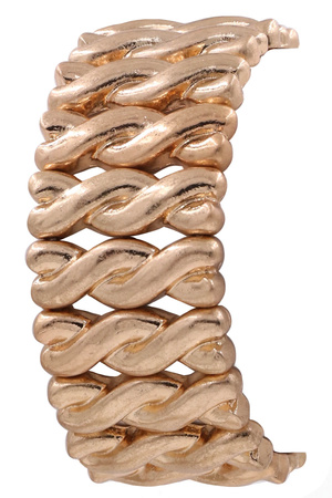 Metal Twisted Cast Linked Stretch Bracelet