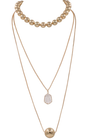 Metal Ball Layered Necklace
