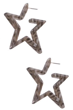Celluloid Star Open Earrings