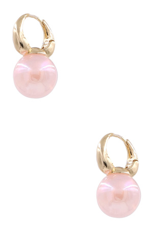 Metal Acrylic Ball Hoop Earrings