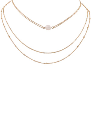 Metal Layered Deinti Chain Choker Necklace