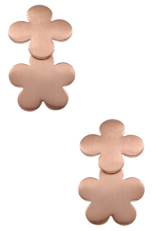 Metal Quatrefoil Stack Drop Earrings