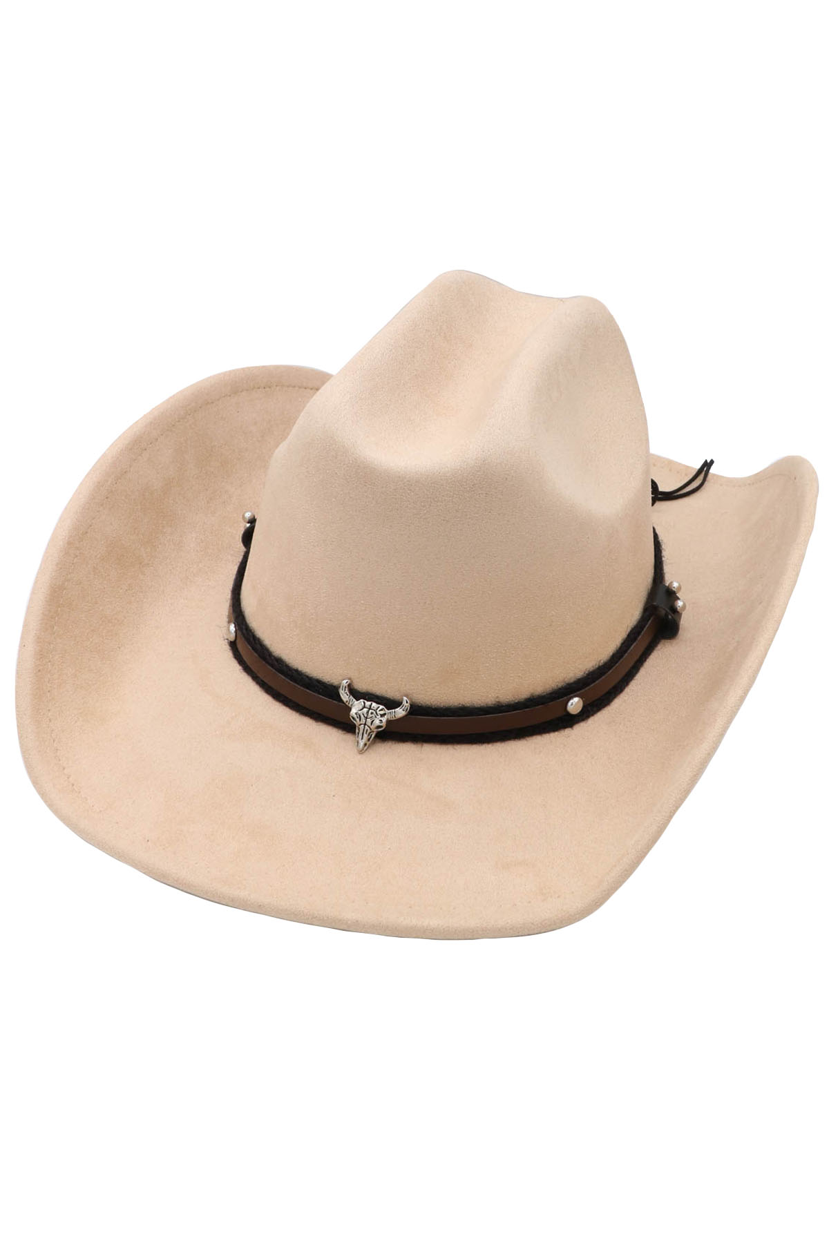 Long Horn Contrast Braid Banded Cowboy Hat