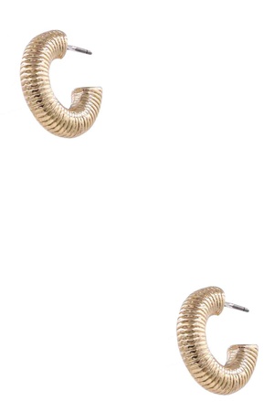 Metal Textured Hoop Earrings