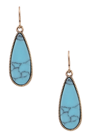 Metal Acrylic Teardrop Earrings